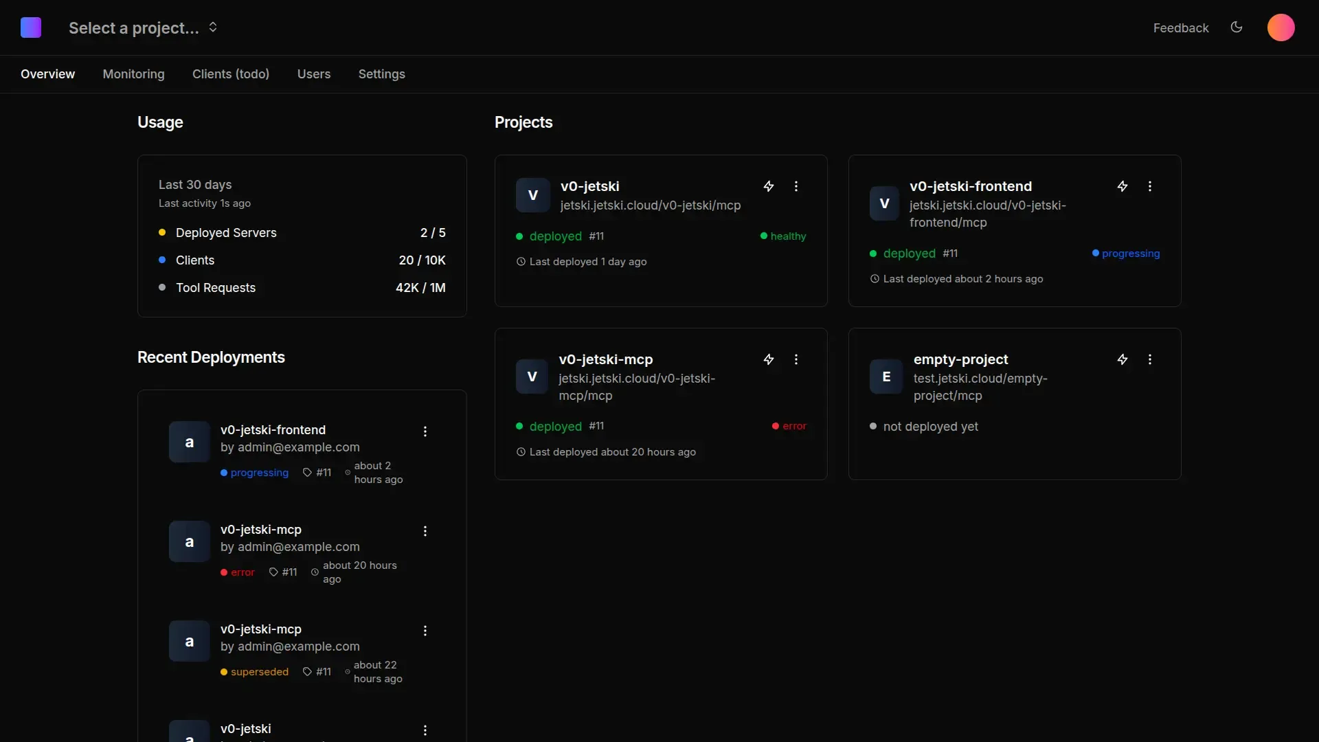 hyprmcp MCP Dashboard